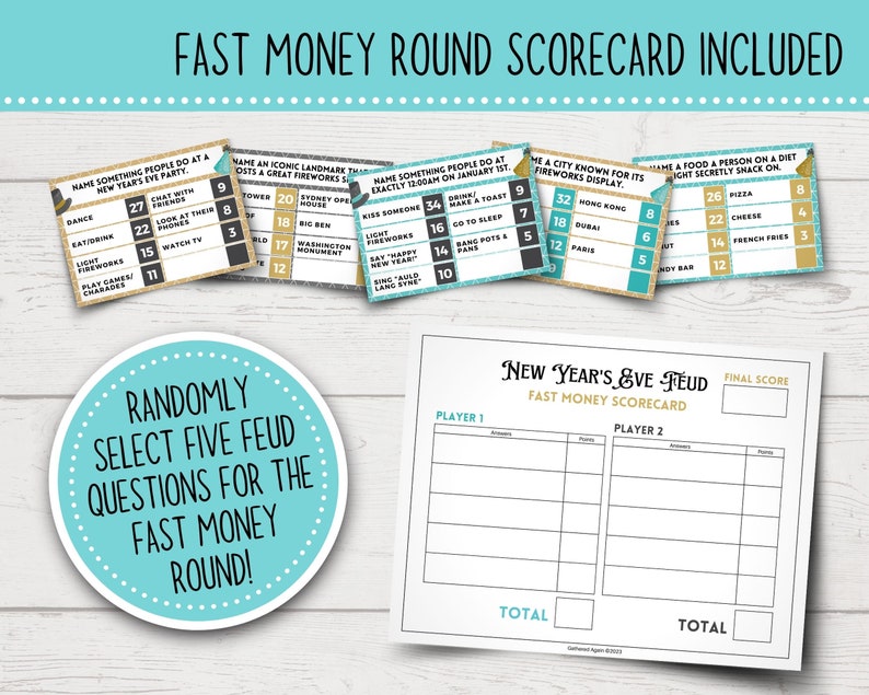 Printable New Year's Eve Feud Game New Year's Eve Family Feud-Style Game Show Funny New Year's Party Games Printable New Year's Games image 5