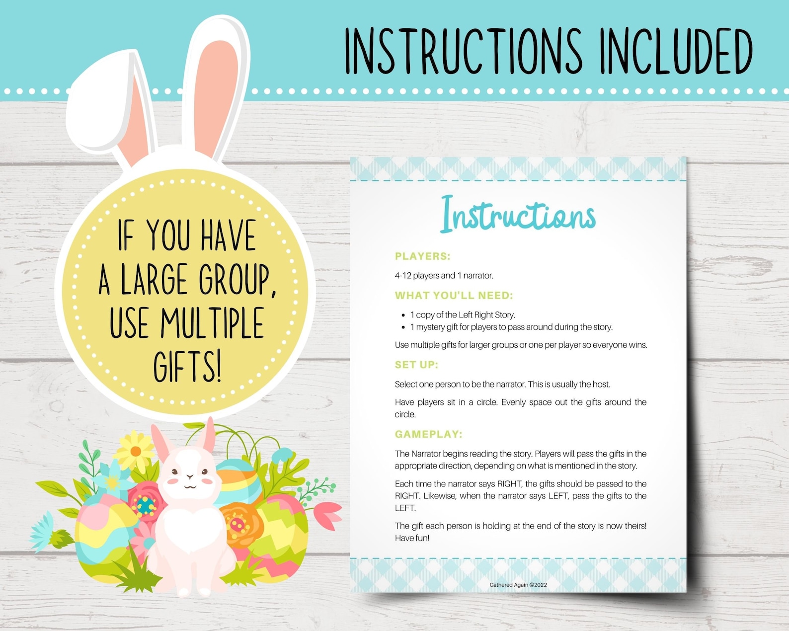 Printable Easter Left Right Game Easter Left Right Story Etsy