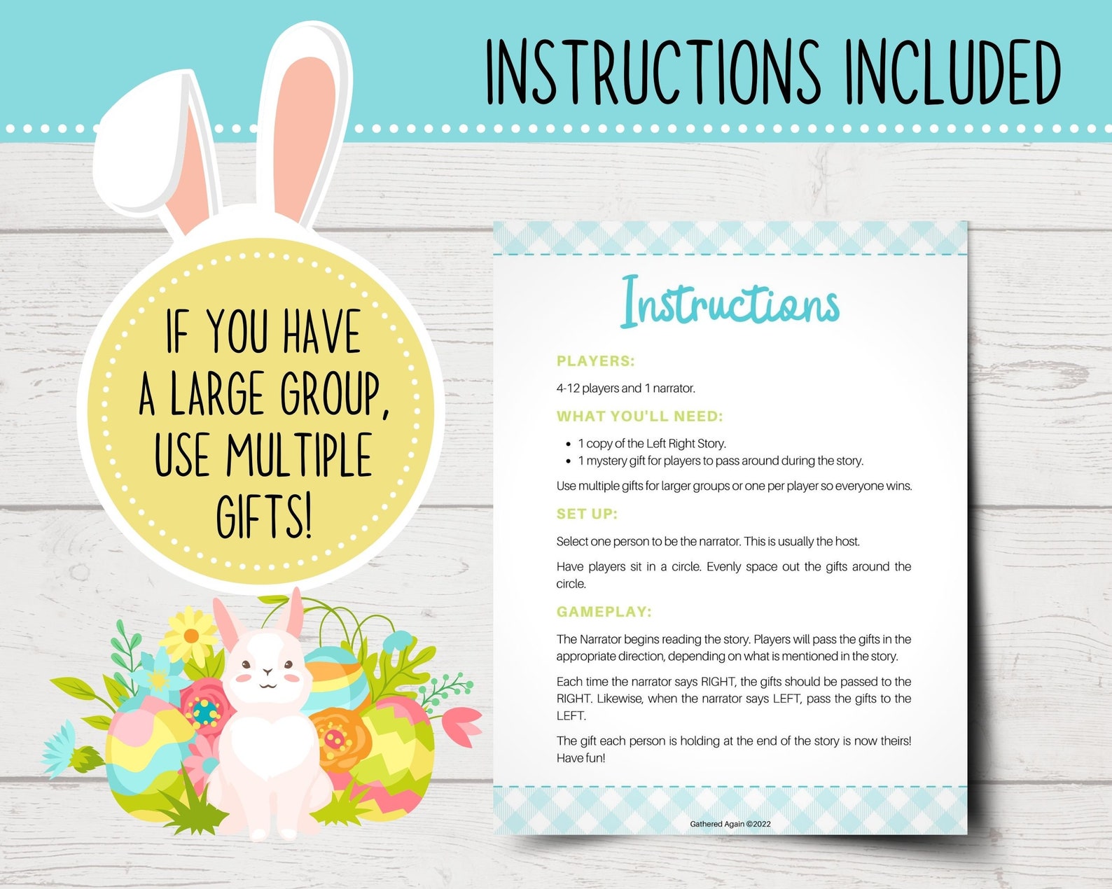 Printable Easter Left Right Game Easter Left Right Story Etsy