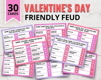 Printable Valentine's Day Feud Game | Valentine's Day Family Feud-Style Questions | Funny Valentine's Day Party Games | Galentine's Day Game