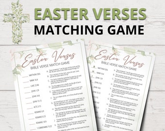 Easter Bible Verses Match Game | Salvation Bible Quiz | Bible Verses about Easter | Printable Bible Games for Easter | Easter Bible Game