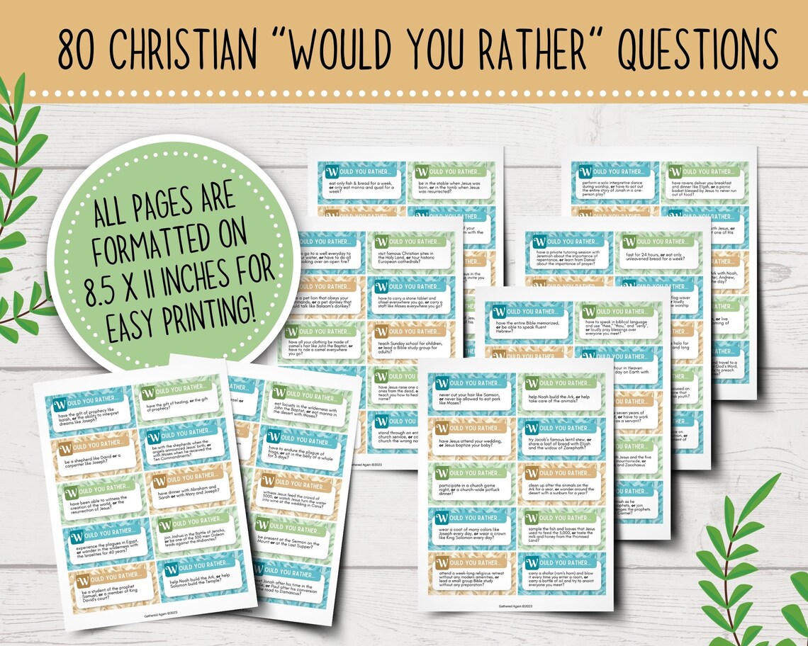 Bible would You Rather Questions would You - Etsy