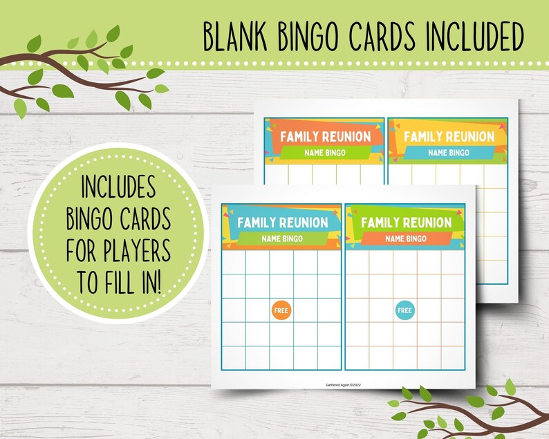 Printable Family Reunion Name Bingo Game Printable Family - Etsy