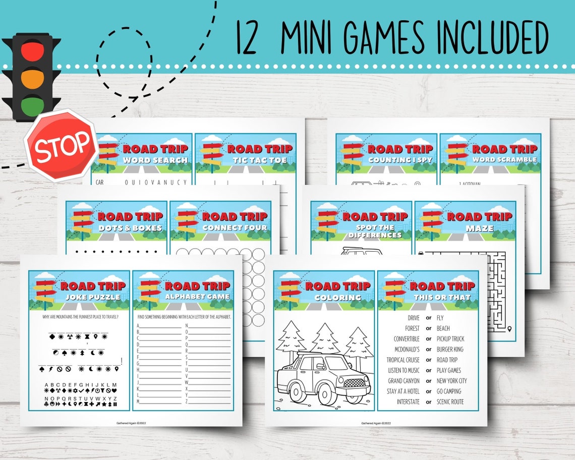 Printable Road Trip Games Bundle | Road Trip Games for Kids | Printable ...