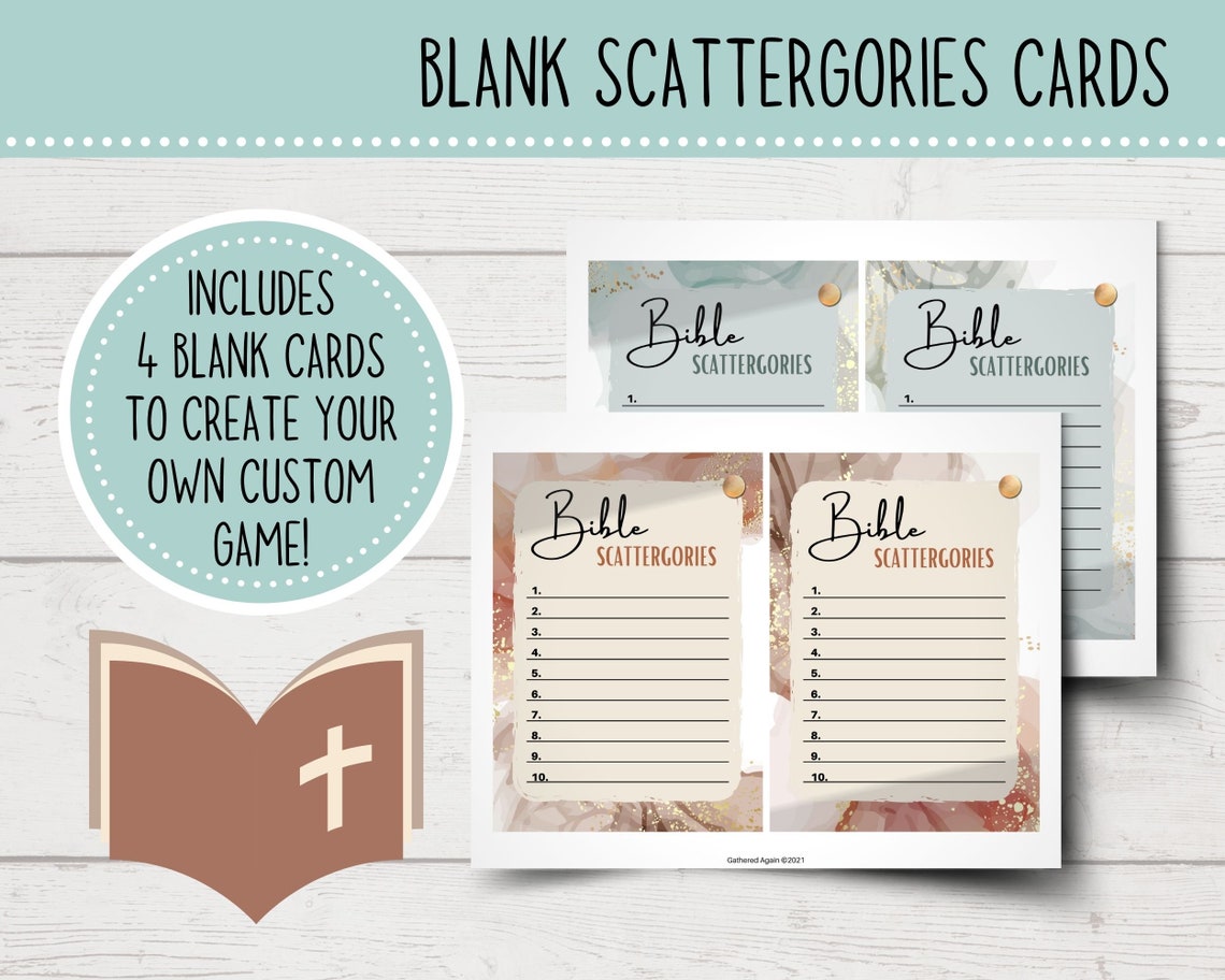 Bible Scattergories Game Printable Scattergories Cards - Etsy