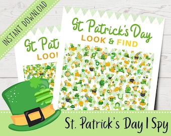 St. Patrick's Day I Spy | Look and Find Puzzle | I Spy for Kids | St. Patrick's Day Games | Activitivies for Kids | Printable