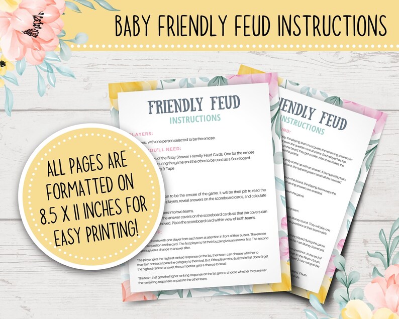 Humyoun Baby Shower Friendly Feud Game – Includes 12 Question Cards, 2 Buzzers, Fun Trivia For Family & Parties, Team Building - View #7