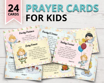 Printable Prayer Cards for Kids | Morning Prayers for Kids | Family Devotional | Short Prayers for Children | Teach Kids to Pray Cards