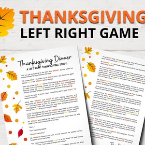 Printable Left Right Thanksgiving Game | Funny Thanksgiving Left Right ...