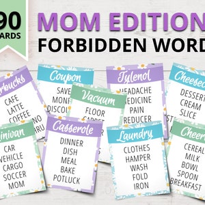 Mom-Edition Forbidden Word Game | Mother&#39;s Day Taboo-Style Game | Printable Party Game for Mom | Mother&#39;s Day Party Games | Mom Birthday