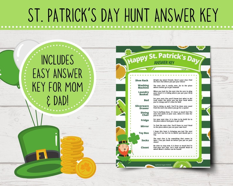 St. Patrick's Day Treasure Hunt | St. Patrick's Day Games | Scavenger Hunt | Printable | Instant Download image 3
