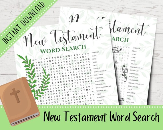 New Testament Word Search Bible Word Search Books of the | Etsy