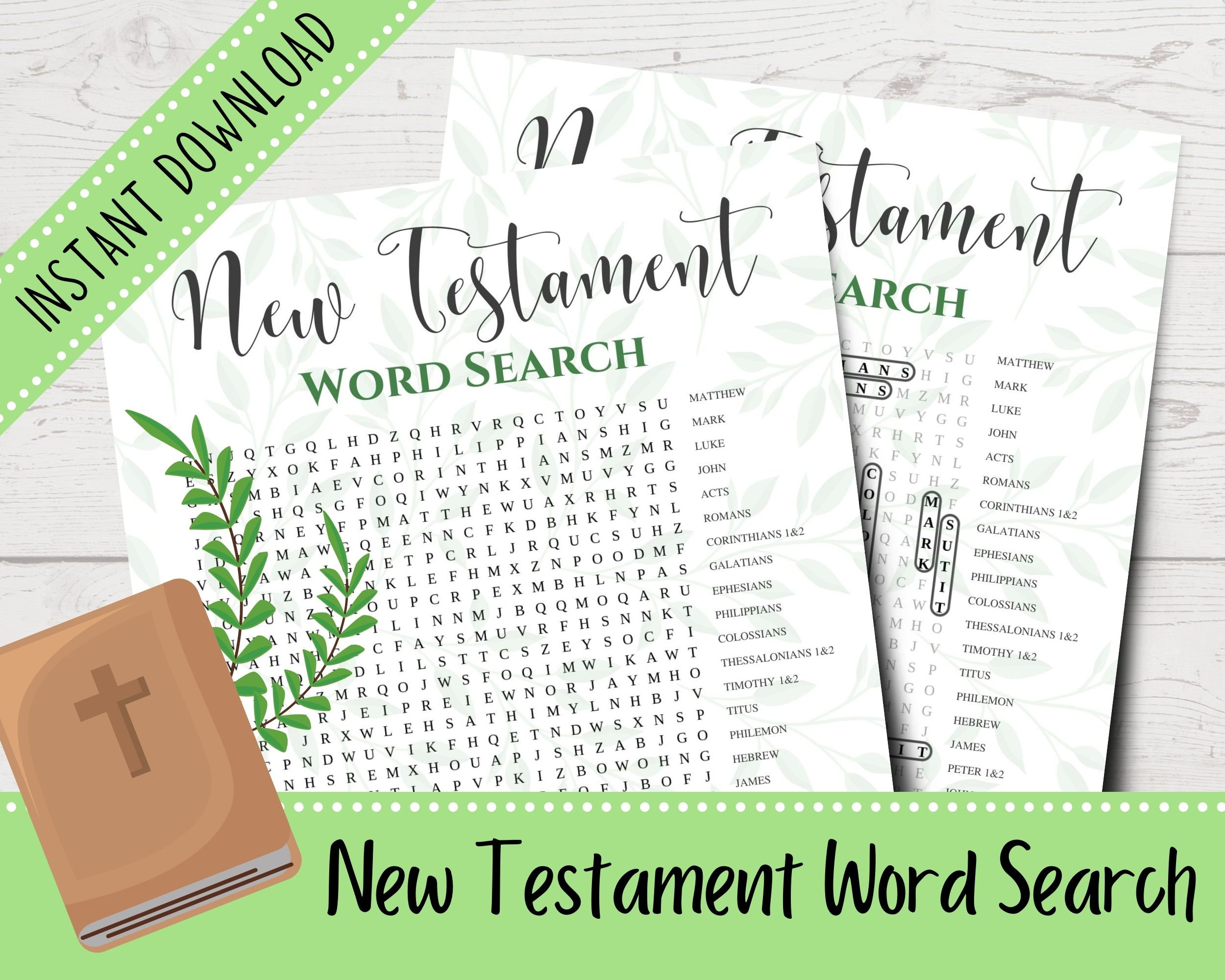 new testament word search bible word search books of the etsy