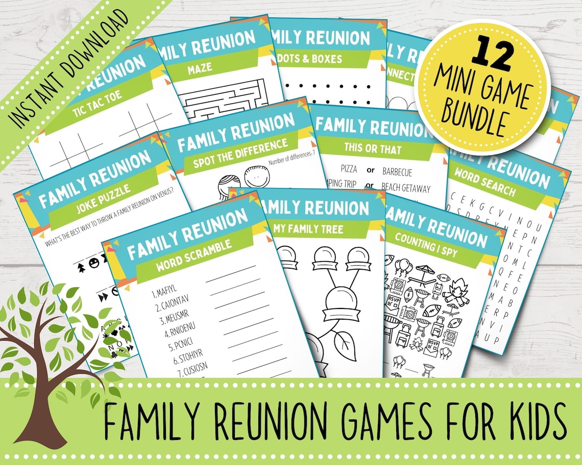 Printable Family Reunion Games Bundle | Family Reunion Games for Kids ...