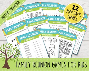 Printable Family Reunion Games Bundle | Family Reunion Games for Kids | Printable Family Reunion Activities for Kids | Family Reunion Ideas