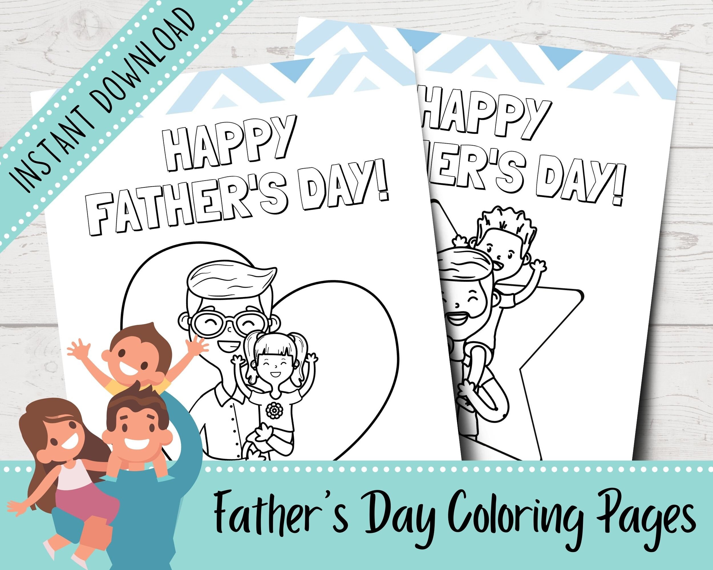 father s day coloring pages for kids father s day etsy denmark