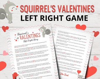 Eichhörnchen Valentinstag Links Rechts Spiel | Valentine Links Rechts Geschichte für Kinder | Valentinstag Party Spiele | Geschenktauschspiel