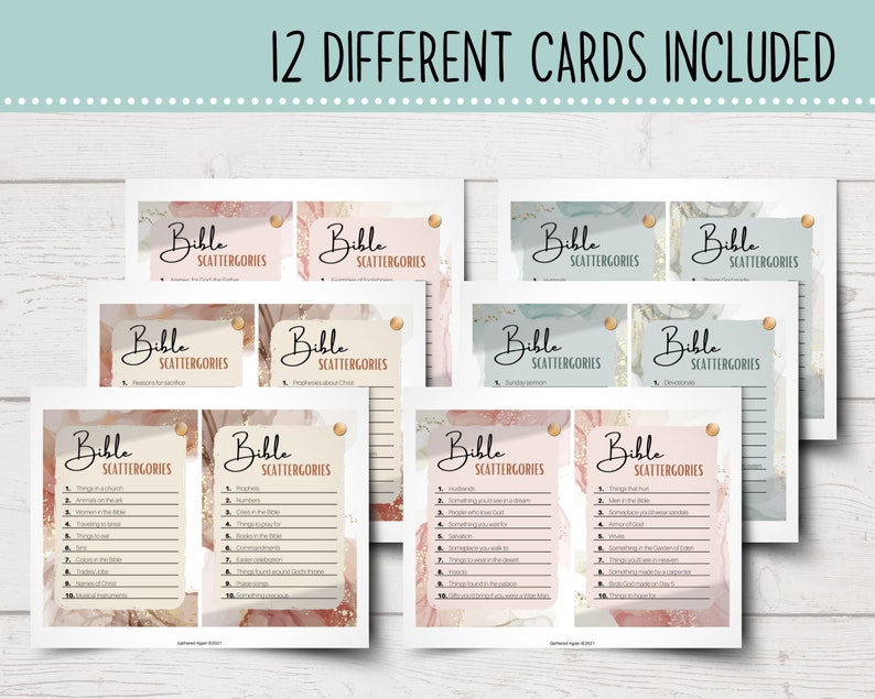 Bible Scattergories Game Printable Scattergories Cards - Etsy