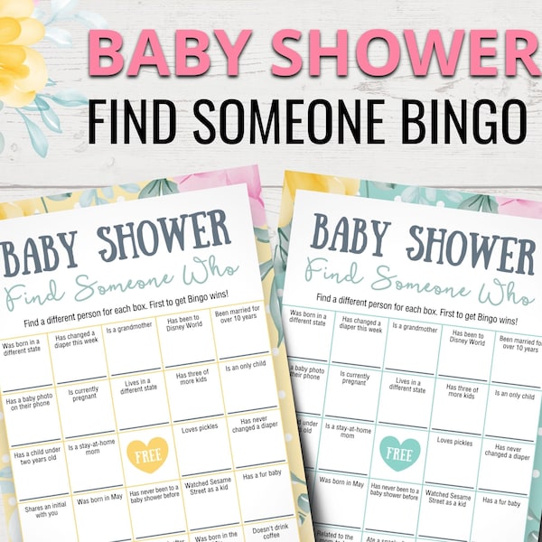 Ice Breaker Baby Shower Game, Find the Guest Baby Shower Etsy