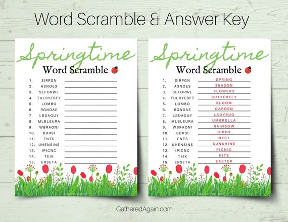 Springtime Word Games Puzzles For Kids Homeschool Lesson Etsy