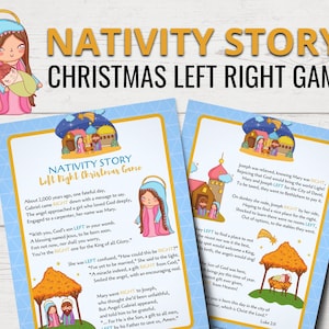 Printable Left Right Christmas Game | Nativity Story Left Right Game ...
