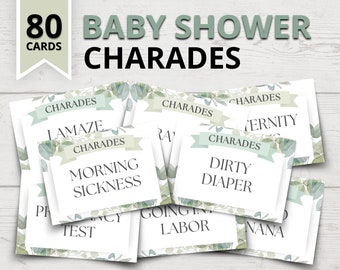 Baby Shower Charades Game | Printable Baby Shower Acting Game | Baby Charades Words |  Baby Shower Party Games | Baby-Edition Charades
