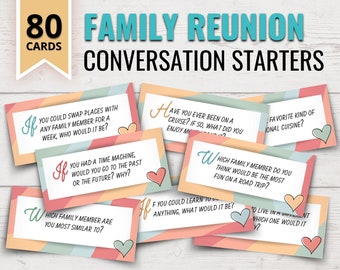 Printable Family Reunion Conversation Starters | Family Reunion Icebreaker Questions | Family Reunion Games | Family Reunion Activities