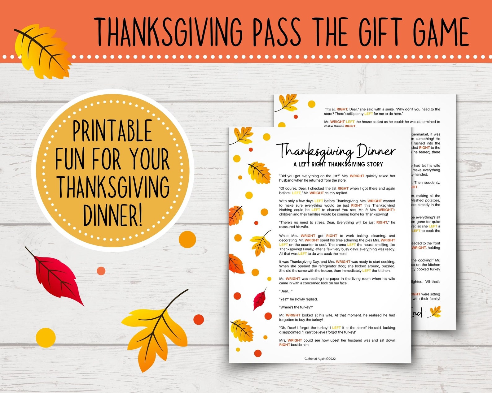 Printable Left Right Thanksgiving Game Funny Thanksgiving Left Right Printable Left Right Thanksgiving Game Funny Thanksgiving Left Right
