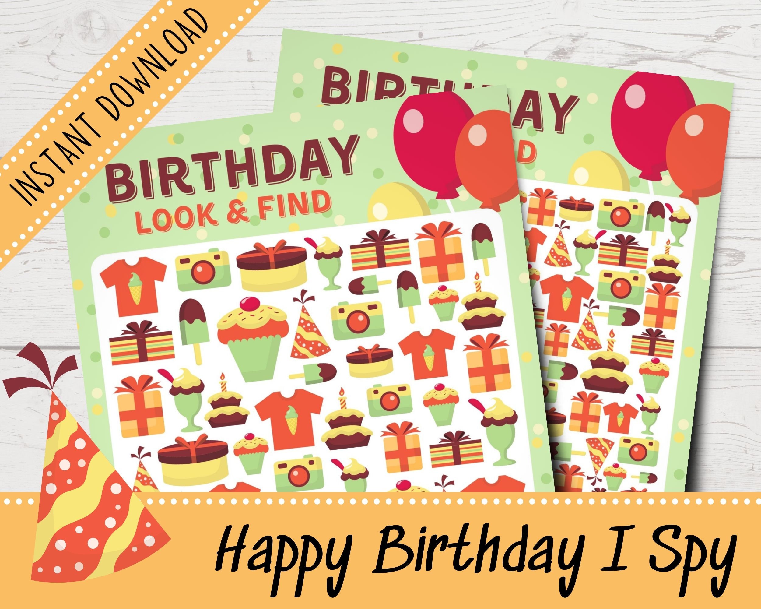 Retro Birthday I Spy Puzzles Look and Find Birthday Party - Etsy