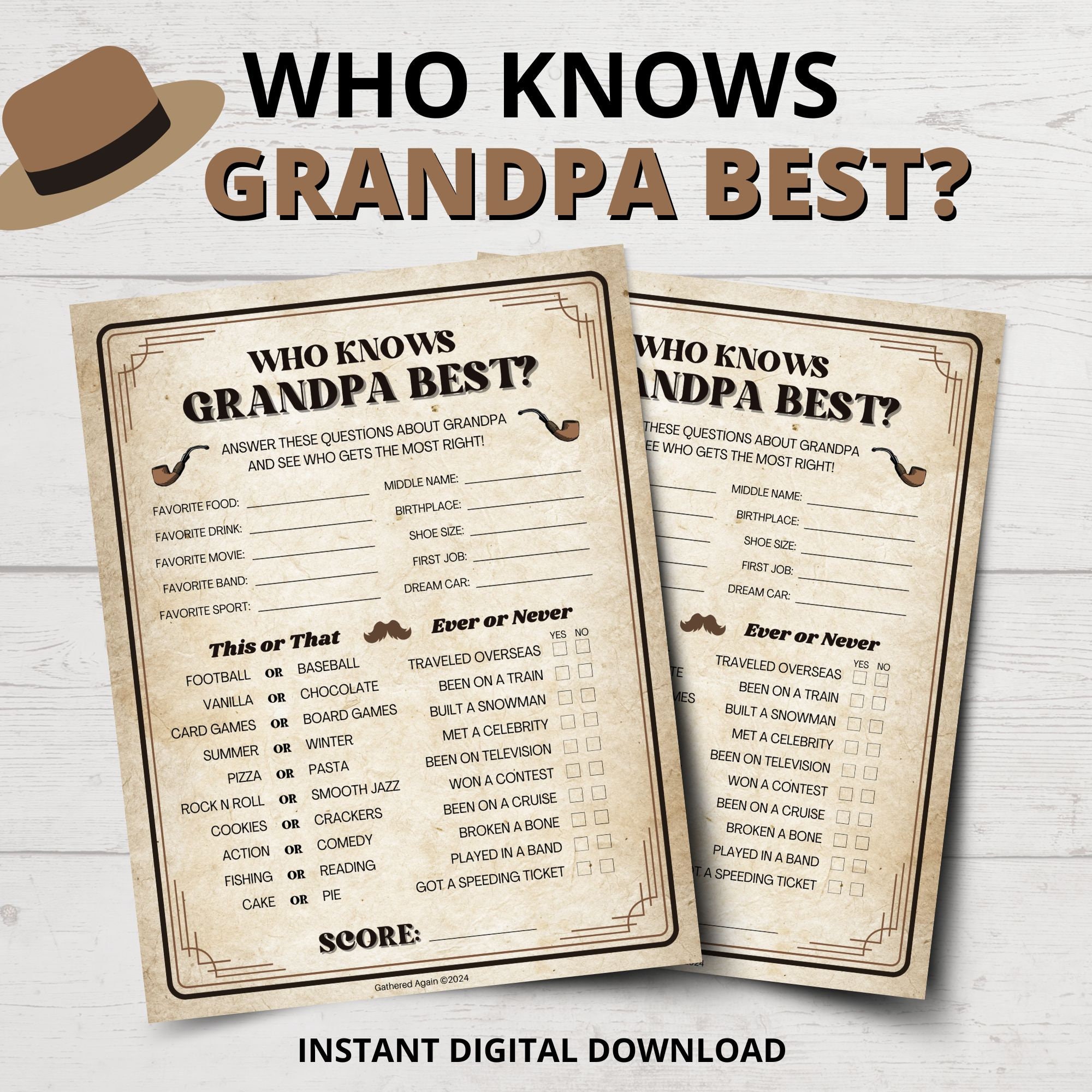 Who Knows Grandpa Best Game | Grandpa Birthday Games | Father's Day Games | Grandpa Trivia Questions | Quiz About Grandpa | Grandparents Day