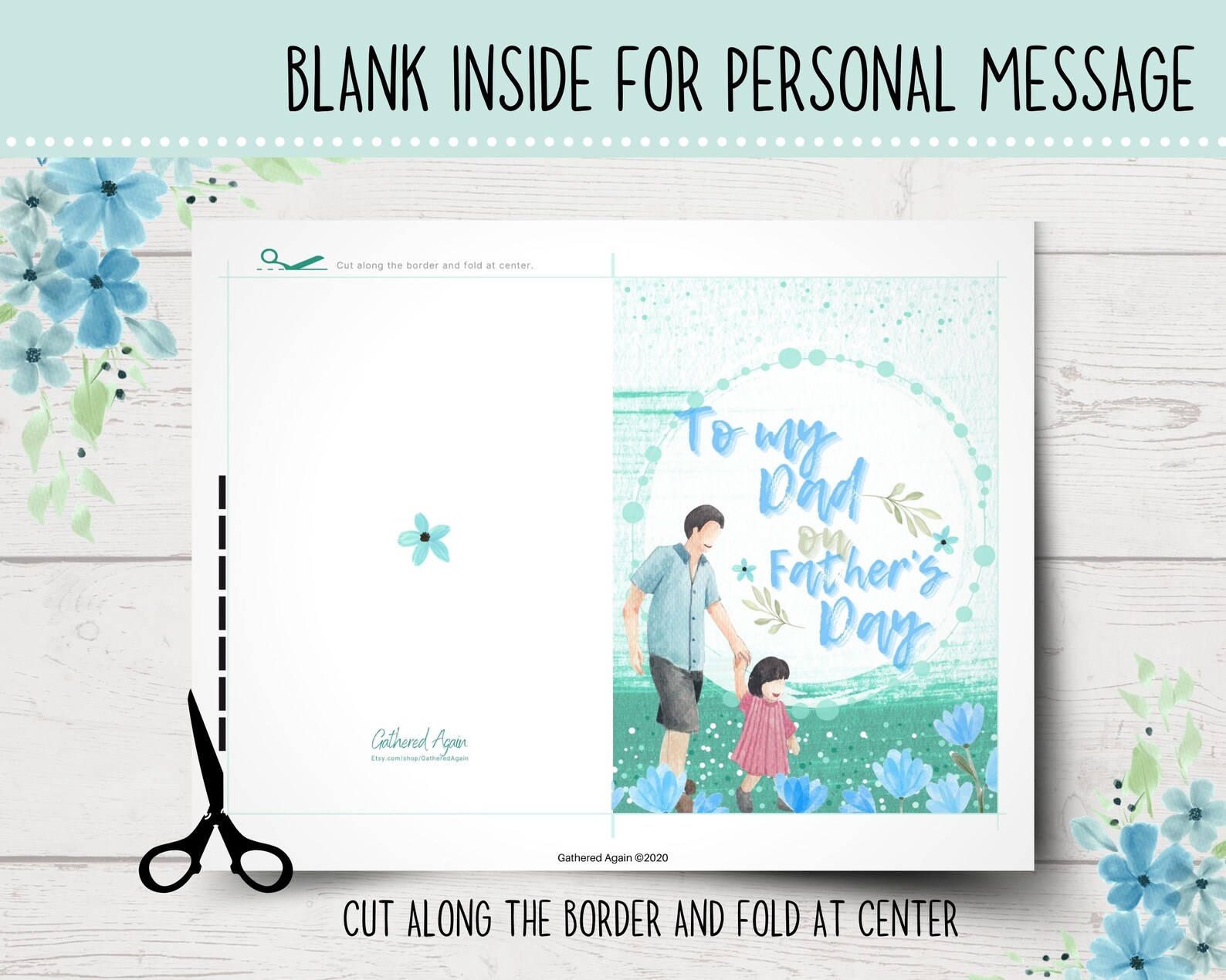 printable fathers day card from daughter fathers etsy
