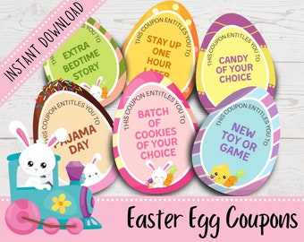 Easter Egg Shape Coupons | Easter Egg Coupons for Kids | Reward Coupons for Kids | Easter Basket Fillers | Easter Egg Hunt | Printable