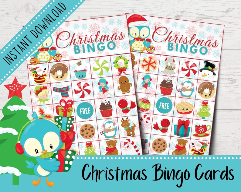 Christmas Bingo Game Christmas Party Games Christmas Games Etsy