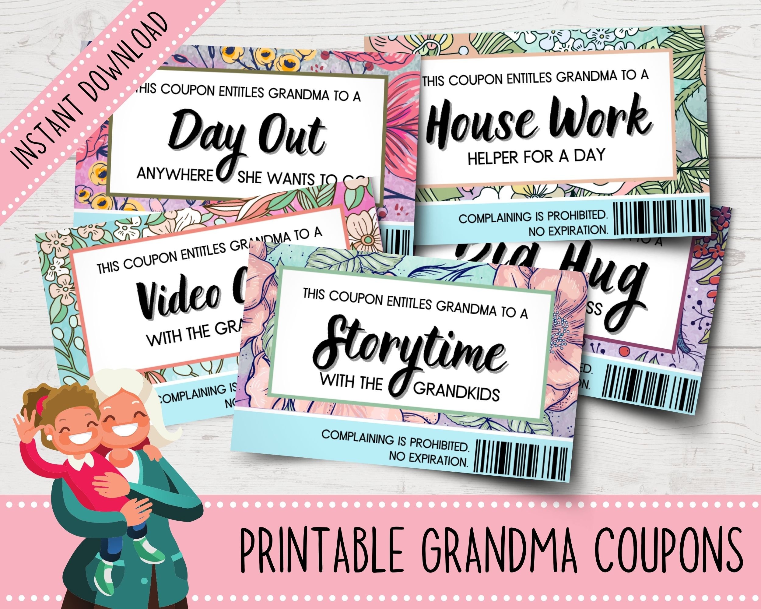 Printable Grandma Coupons Printable Coupons for Grandma Etsy Printable Grandma Coupons Printable Coupons for Grandma Etsy