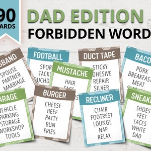 Dad-Edition Forbidden Word Game | Father&#39;s Day Taboo-Style Game | Printable Father&#39;s Day Games | Dad Birthday Party Games