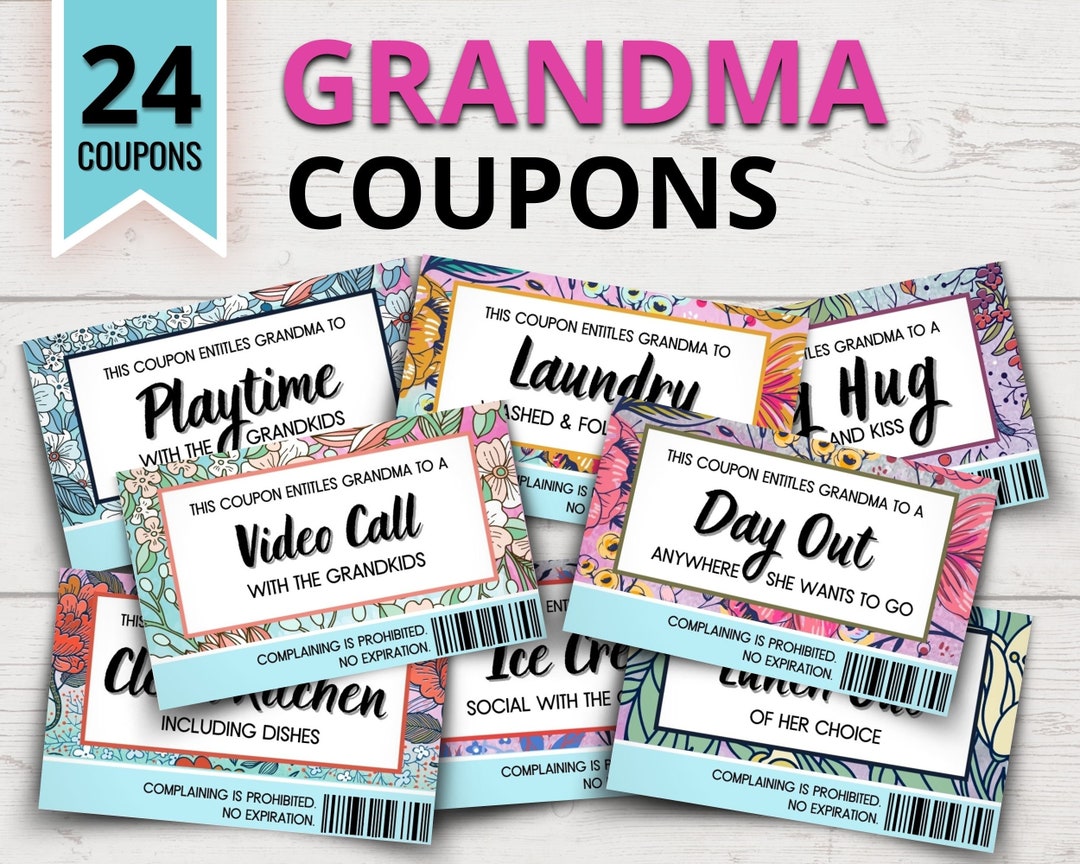 Printable Grandma Coupons Printable Coupons for Grandma Coupon Book Printable Gifts for Printable Grandma Coupons Printable Coupons for Grandma Coupon Book Printable Gifts for