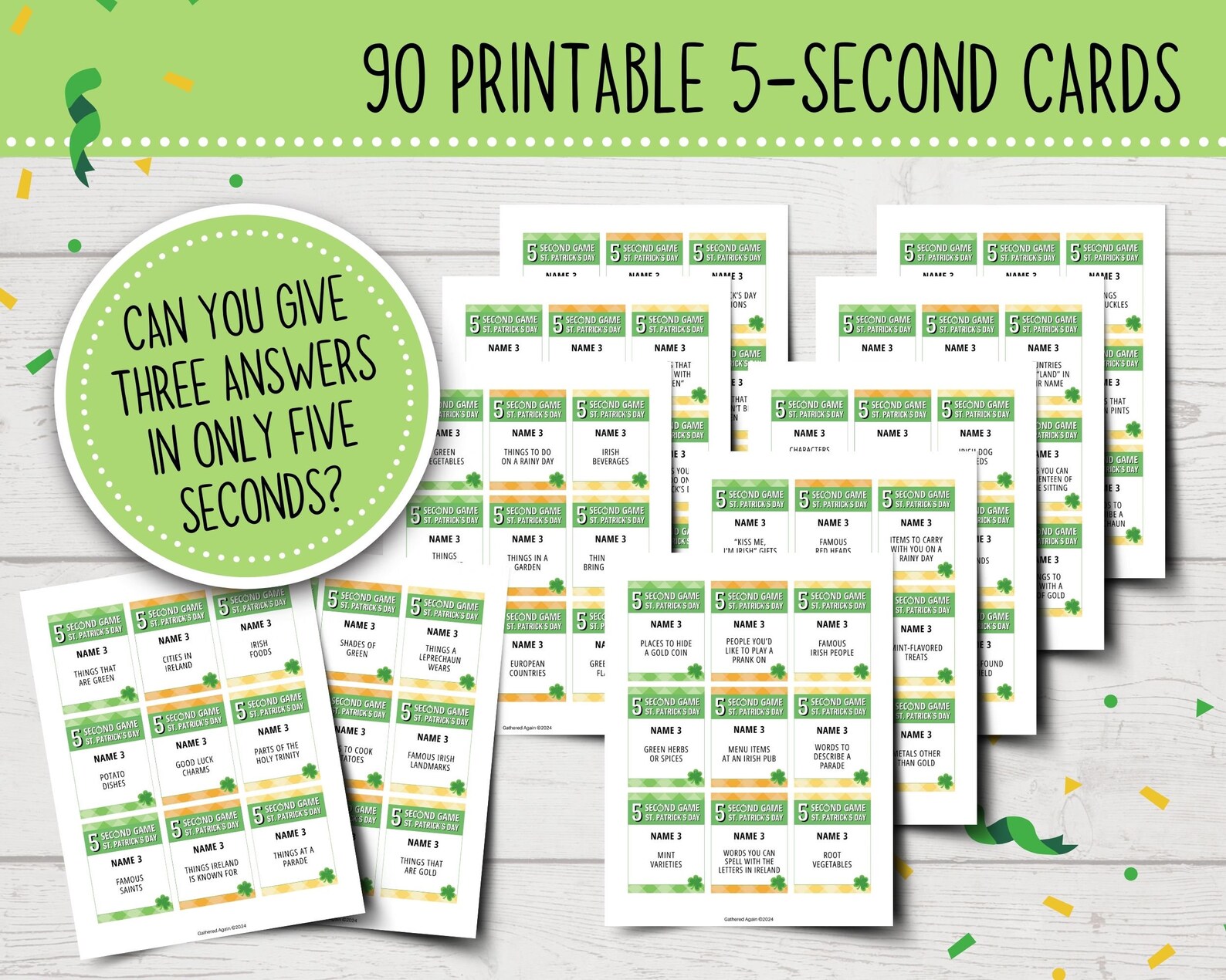 St. Patrick's Day 5 Second Game | Printable St. Patrick's Day Party ...