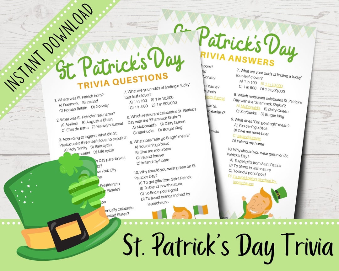 St. Patrick's Day Trivia Quiz  St. Patrick's Day