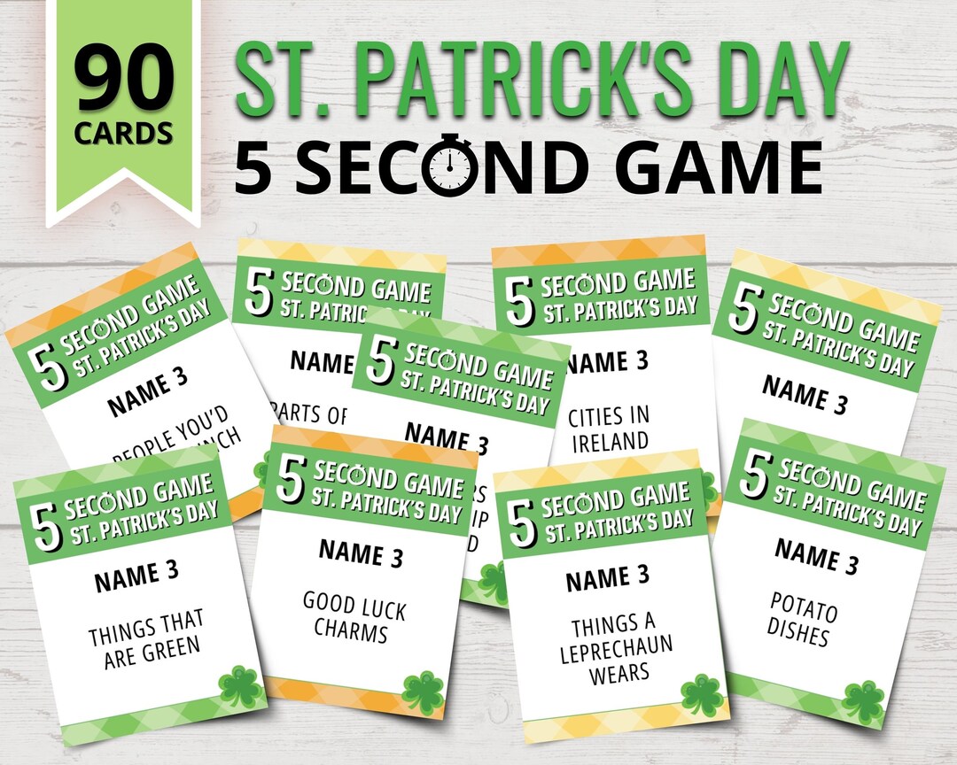 St. Patrick's Day 5 Second Game | Printable St. Patrick's Day Party ...