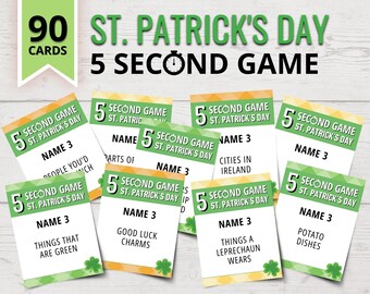 St. Patrick's Day 5 Second Game | Printable St. Patrick's Day Party Games | Funny St. Paddy's Day Games | St. Patrick's Day Games for Kids