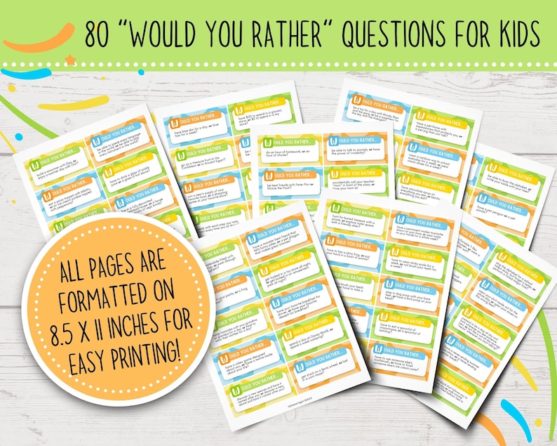 Printable "would You Rather" Questions for Kids | Family-friendly ...
