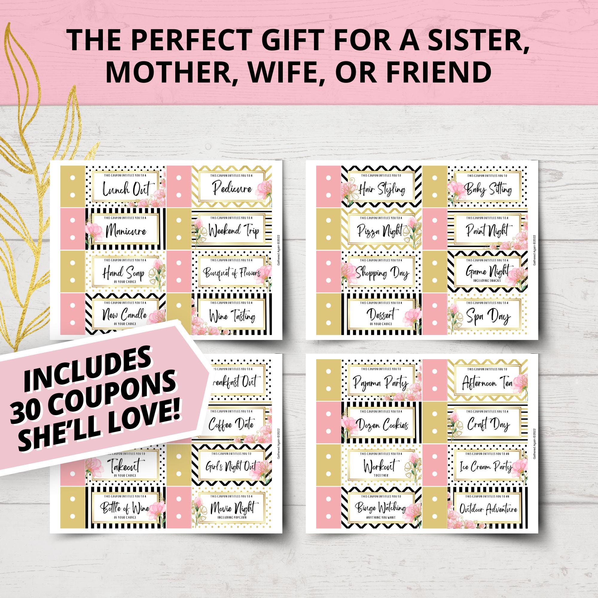 Printable Birthday Coupon Book for Her | Best Friend Coupons | Mom ...