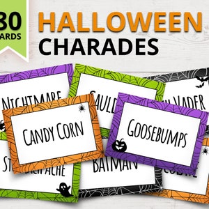 Printable Halloween Charades Game | Halloween Charades for Kids | Funny Halloween Party Games | Halloween Games for Kids
