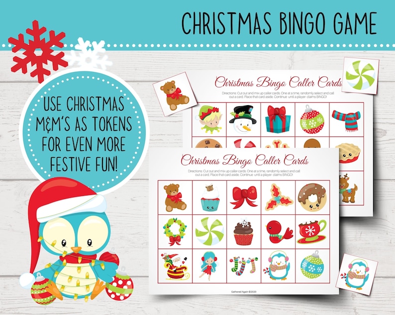 Christmas Bingo Game Christmas Party Games Christmas Games Etsy