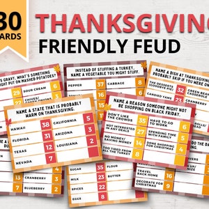 Thanksgiving Friendly Feud Game | Thanksgiving Family Feud Style Game | Thanksgiving Feud | Printable Thanksgiving Party Games