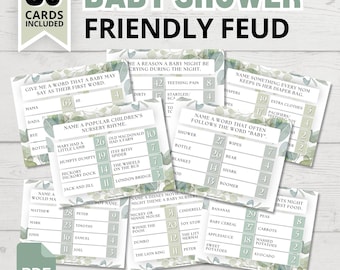Nature Baby Shower Friendly Feud Game | Baby Shower Family Feud Style Game | Baby Shower Feud | Baby Shower Games | Funny Baby Party Games