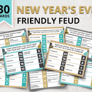 Printable New Year's Eve Feud Game New Year's Eve Family Feud-Style Game Show Funny New Year's Party Games Printable New Year's Games image 1