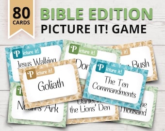 Christian Bible Picture It Game | Bible Pictionary-Inspired Game | Bible Drawing Game | Bible Party Games | Printable Bible Games | Church