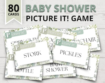 Babyparty-Picture-It-Spiel | Druckbare Babyparty-Spiele | Lustige Babyparty-Spiele | Babyparty-Zeichnungs-Partyspiel | Baby-Pictionary-Stil