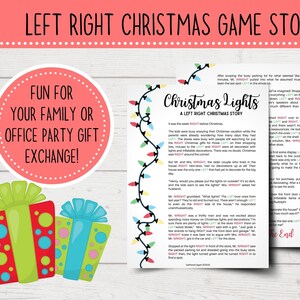 Left Right Christmas Game Funny Christmas Left Right Story | Etsy